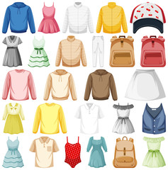 Set of fashion outfits