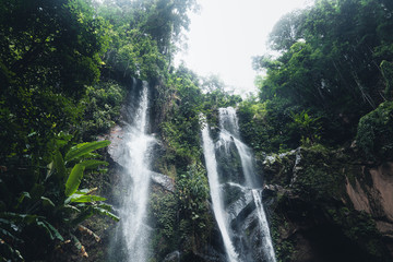 Fototapeta na wymiar Waterfall in the forest ,Waterfall in nature travel mok fah waterfall