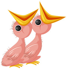 Hungry chicks cartoon character