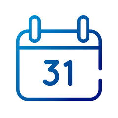 calendar reminder with 31 number gradient style icon