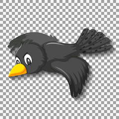 Fototapeta premium Black bird cartoon character