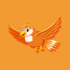 Cute orange bird cartoon character