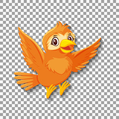 Cute orange bird cartoon character