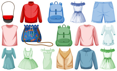 Fototapeta premium Set of fashion outfits
