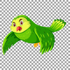 Cute green bird cartoon character