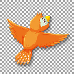 Cute orange bird cartoon character