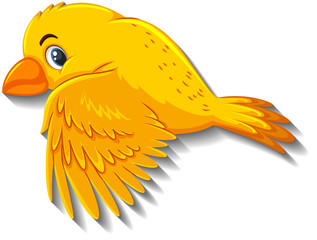 Cute yellow bird cartoon character
