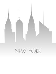Naklejka premium Vector illustration of New York City panorama with skyscrapers. Sign can be replaced or removed