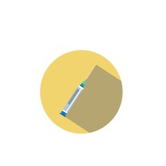 Injection Needle Flat Icon Illustration Isolated in White