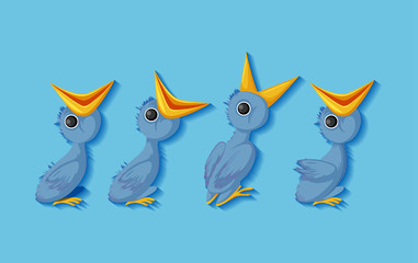 Hungry chicks cartoon character