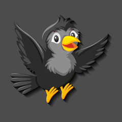 Black bird cartoon character