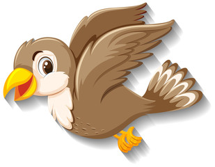 Cute sparrow bird cartoon character