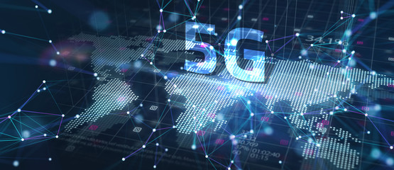 The concept of 5G network, high-speed mobile Internet, new generation networks. Business, modern technology, internet and networking concept.