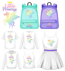Set of costume with unicorn logo