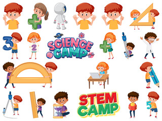 Set of children with education objects isolated