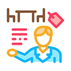 furniture shop manager icon vector. furniture shop manager sign. color symbol illustration