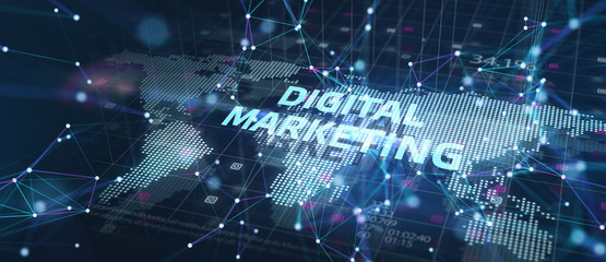 Business, Technology, Internet and network concept. Digital Marketing content planning advertising strategy concept.