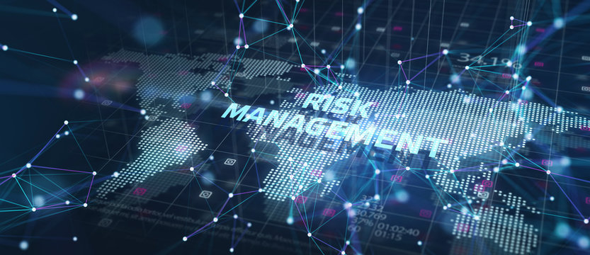 Business, Technology, Internet and network concept. Word on the virtual display of the future: Risk management