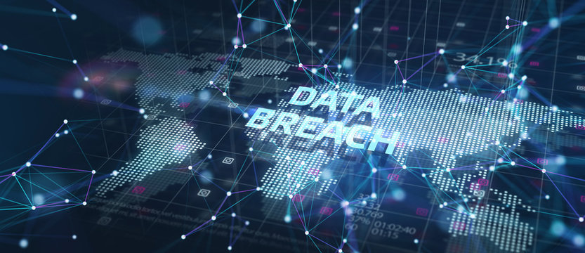 Business, technology, internet and networking concept. Data breach on the virtual display.