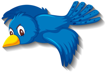 Cute blue bird cartoon character