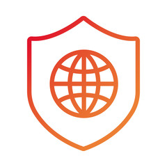 shield secure with sphere browser gradient style icon