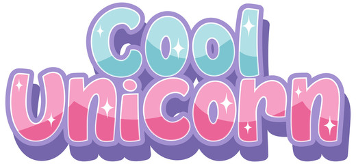 Cool unicorn logo with in pastel color with sparkling © brgfx
