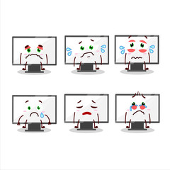 Monitor cartoon in character with sad expression