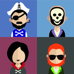 People avatars, Vector women, men avatar