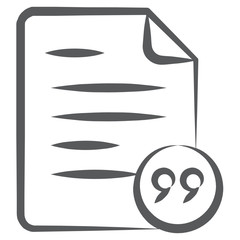 
Writing document, article icon in doodle line design.
