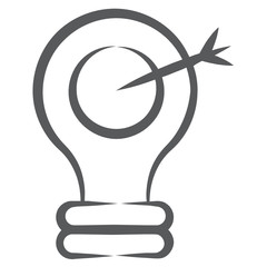 
Doodle line icon of creative goal, business innovative aim concept 
