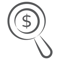 
Doodle line icon of financial analysis, business search 

