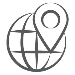 
Global location icon in doodle design
