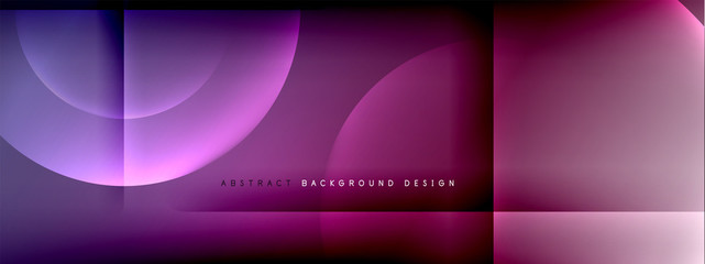 Vector abstract background - circle and cross on fluid gradient with shadows and light effects. Techno or business shiny design templates for text