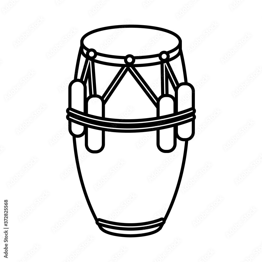 Canvas Prints tropical bongo drum instrument line style icon