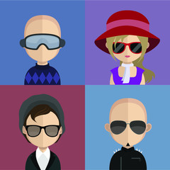 Fototapeta premium People avatars, Vector women, men avatar