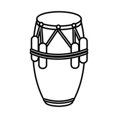 Fototapeta na wymiar tropical bongo drum instrument line style icon