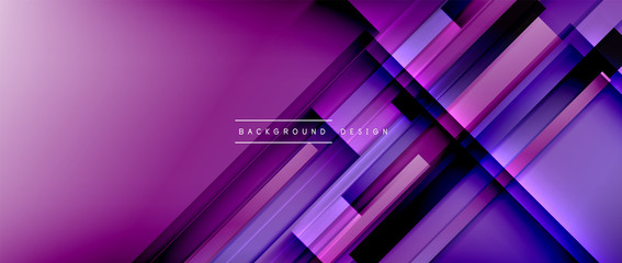 Dynamic lines on fluid color gradient. Trendy geometric abstract background for your text, logo or graphics