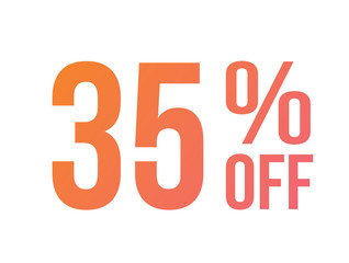 Energetic gradient pink to orange thirty five percent off special discount word