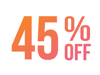 Energetic gradient pink to orange forty five percent off special discount word