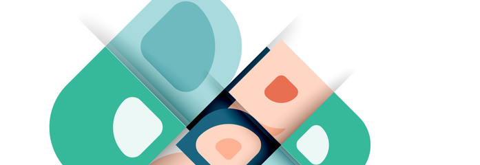 Set of vector modern geometric abstract backgrounds with repeating abstract round shapes patterns and shadow effects