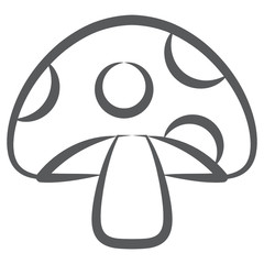 
Mushroom icon design, fungi doodle vector 
