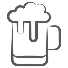
Alcoholic beverage made from malted grain, design of pint glass in modern doodle line style 
