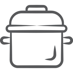
A sealed vessel pressure cooker to cook food, hand drawn vector style 
