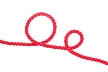Long rope on white background