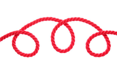 Long rope on white background