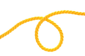 Long rope on white background