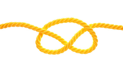 Long rope on white background
