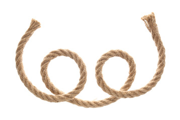 Long rope on white background