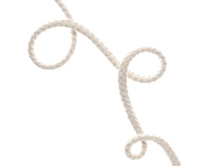Long rope on white background