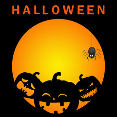 Happy Halloween on moon background , illustration concept